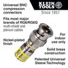 Klein Tools Universal BNC Compression Connectors RG6-R6Q 10-Pack VDV813-607